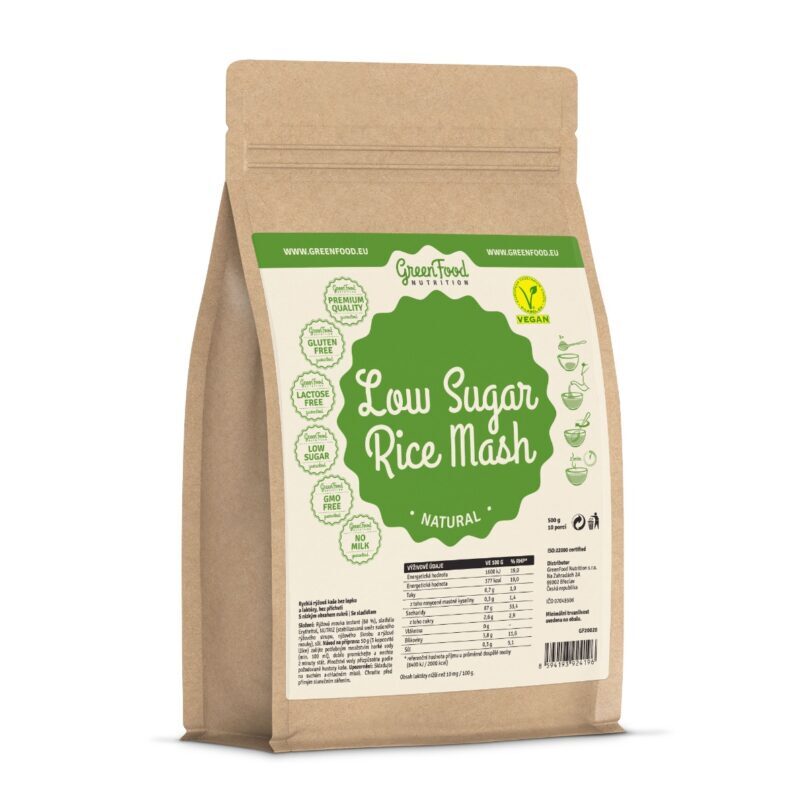 GreenFood Nutrition Low Sugar rýžová kaše natural 500 g