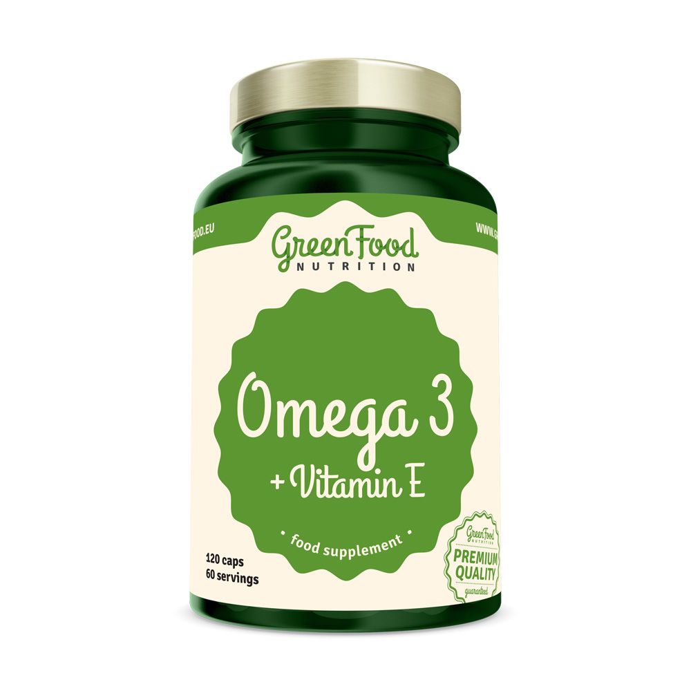 GreenFood Nutrition Omega 3 + Vitamin E 120 kapslí