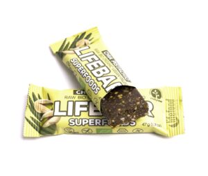 LifeFood Lifebar Superfoods tyčinka Chia Pistachio RAW BIO 47 g