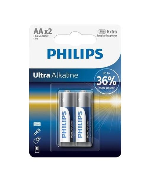 Philips Baterie Ultra Alkaline AA LR6E2B/10 2 ks