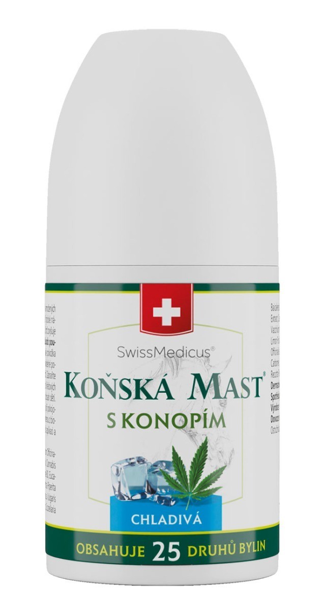 SwissMedicus Koňská mast s konopím chladivá roll-on 90 ml