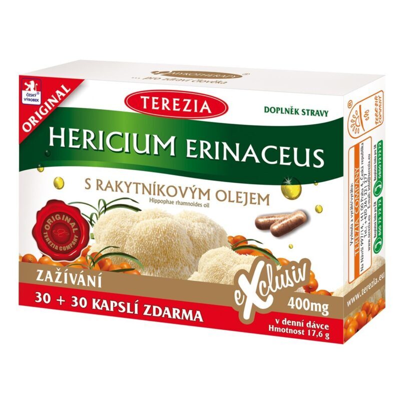 Terezia Hericium erinaceus s rakytníkovým olejem 30+30 kapslí