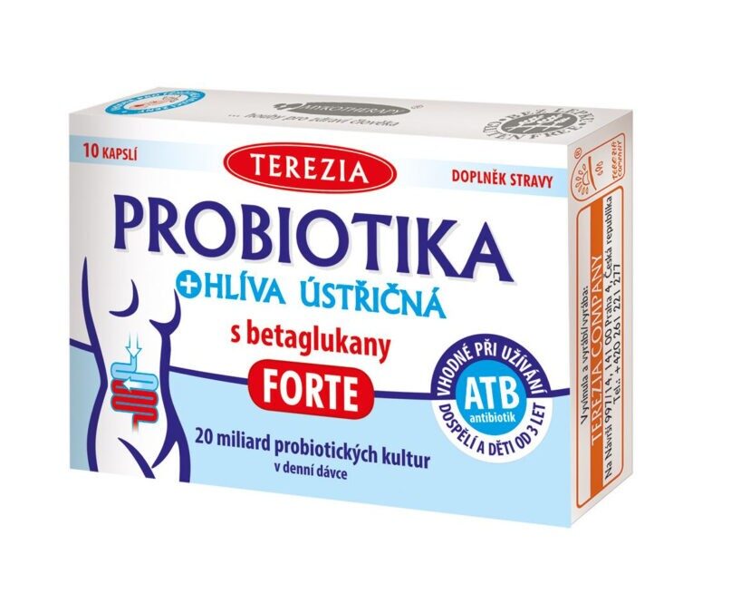 Terezia Probiotika + Hlíva ústřičná s betaglukany FORTE 10 kapslí