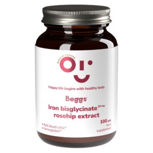 Beggs Iron bisglycinate 20 mg rosehip extract 100 kapslí