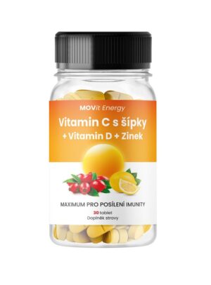 MOVit Energy Vitamin C 1200 mg s šípky + Vitamin D + Zinek PREMIUM 30 tablet